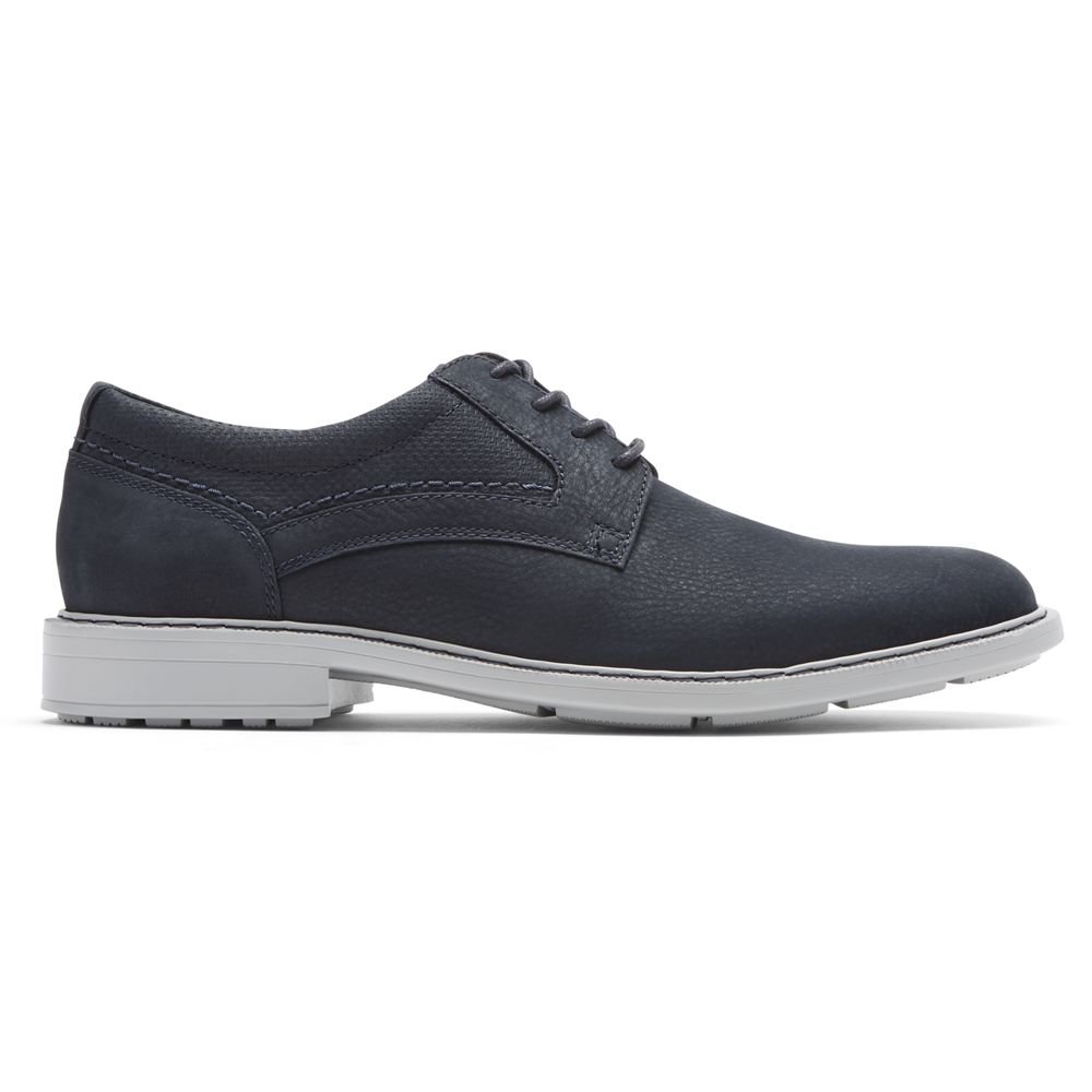 Rockport Tanner Plain Toe - Mens Oxfords - Navy - NZ (UZO-198653)